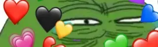 😂 1140df62 Pepe the Frog pepe, meme, frog, hearts, love telegram sticker