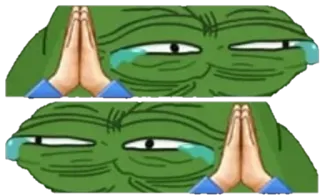 😂 6b3ccee4 Pepe the Frog pepe the frog, meme, crying, praying, internet meme telegram sticker