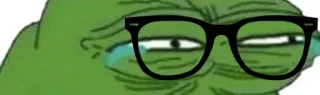 😂 85354b70 Pepe the Frog Pepe, frog, internet meme, crying, glasses telegram sticker