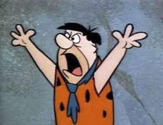 😐 60355aad Fred Flintstone The Flintstones Мультфильм, Злой, Кричит, Флинстоуны, Фред Флинстоун, Винтажный мультфильм telegram sticker