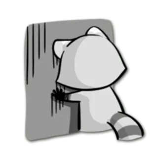 😔 8f1bb1ba raton laveur, triste, abattu, dessin animé, animal telegram sticker