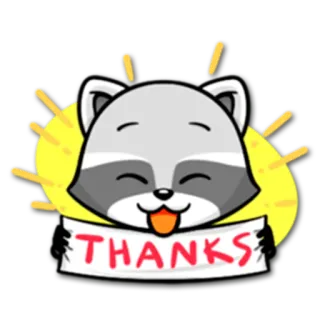 👌 944c4f40 THANKS raton laveur, merci, merci, mignon, animal telegram sticker