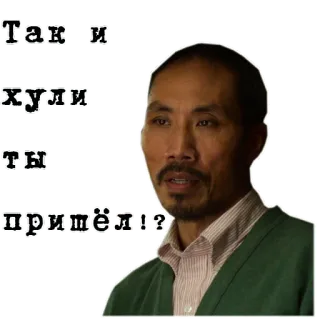 🕺 0d4be95f Так и хули ты пришёл!? meme, russian, offensive, phrase, sticker telegram sticker