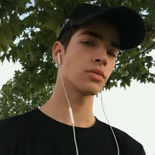 🎧 f1263a78 pria, pria, anak laki-laki, muda, earphone, potret whatsapp sticker