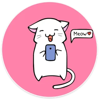😍 990c8823 Meow cat, animal, meow, cute, phone, kitten, pet whatsapp sticker