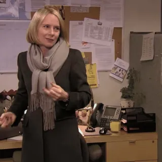 🖕 10436171 Holly Flax The Office wanita, kantor, syal, acara tv, karakter, pirang telegram sticker