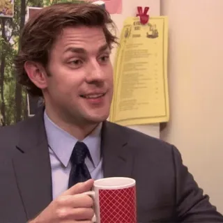 🙂 680d0ee2 Jim Halpert The Office Jim Halpert, The Office, John Krasinski, Televisi, Komedi, Kantor telegram sticker