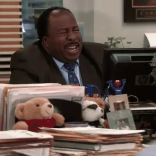 🤣 6a113f4d Stanley Hudson The Office the office, stanley hudson, tertawa, komedi, acara tv, lucu telegram sticker