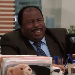 👍 f9ce9622 Stanley Hudson The Office Stanley, The Office, komedi, acara TV, senyum telegram sticker