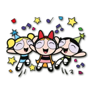🎉 3ffb901a Powerpuff Girls The Powerpuff Girls Kartun, Gadis, Perayaan, Pesta whatsapp sticker