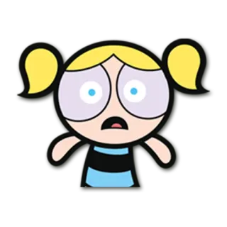 😳 b44a23b2 Bubbles The Powerpuff Girls kartun, superhero, gadis, imut, gelembung whatsapp sticker