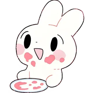 😛 06317c71 Hase, niedlich, Cartoon, Tier, kawaii, Kaninchen whatsapp sticker