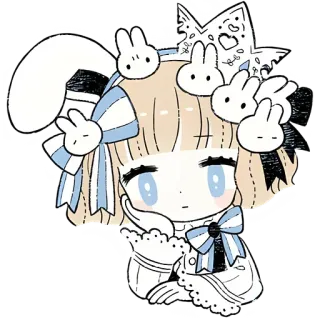 💁‍♀ be493317 sticker, süß, anime, hase, mädchen, kawaii, kaninchen whatsapp sticker
