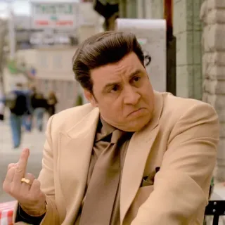π b1079679 Paulie Walnuts The Sopranos middle finger, offensive, tv show, mobster, italian american whatsapp sticker