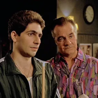 π c5584bb0 men, pool, tv, the sopranos, italian american whatsapp sticker