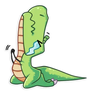 😭 42a53b0f 恐龙, 动物, 悲伤, 哭泣, 卡通, 贴纸 telegram sticker