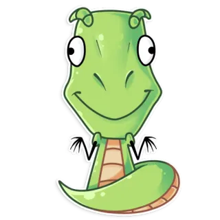 😶 eb93f1db 蜥蜴, 卡通, 动物, 爬行动物, 可爱, 绿色 telegram sticker