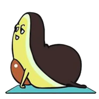 🧘‍♂️ 09e05565 bơ, yoga, hoạt hình, trái cây, tập thể dục, sức khỏe telegram sticker