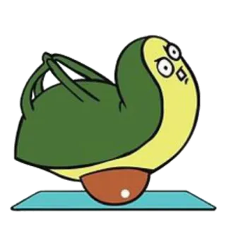 🧘‍♂️ 37a56d21 bơ, yoga, tập thể dục, hoạt hình, đồ ăn telegram sticker