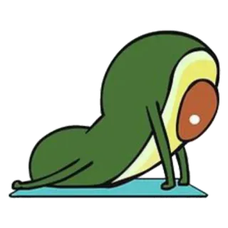 🧘‍♂️ 6c17c75f bơ, yoga, thể dục, phim hoạt hình, sức khỏe, thức ăn, tập thể dục telegram sticker