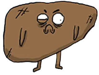 😠 16fb28f1 ตับ, การ์ตูน, อวัยวะ, ตลก, สีหน้า, ตัวละคร telegram sticker