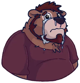 😕 26051cb8 만화, 퍼리, 슬픈, 우는, 곰 whatsapp sticker