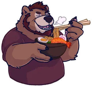 🙁 368ef439 곰, 라면, 음식, 젓가락, 귀여운, 만화, 계란, 새우 whatsapp sticker