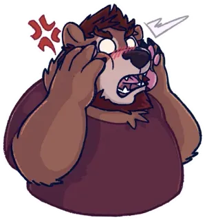 😒 53a405bc 만화 곰, 화난, 감정, 만화, 털복숭이 whatsapp sticker