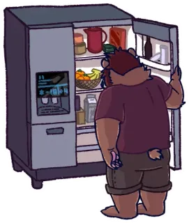 😝 5f462645 냉장고, 음식, 곰, 만화, 의인화 whatsapp sticker