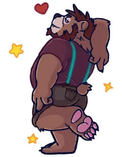 😕 8922b34e 곰, 만화, 동물, 캐릭터, 퍼리, 귀여운 whatsapp sticker