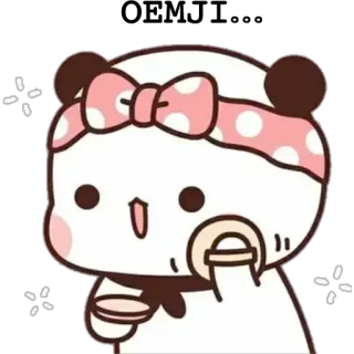 💄 ae8079a3 панда, стикер, милый, мультфильм, ободок, макияж telegram sticker
