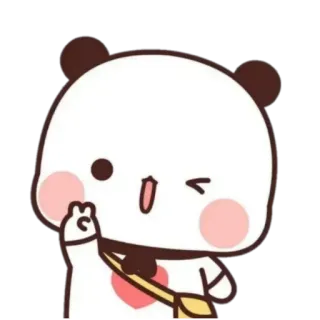 ✌️ f5652f4f Панда, Милый, Стикер, Мультфильм, Персонаж telegram sticker