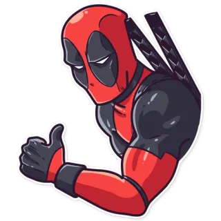 👍 77ddc985 Deadpool Deadpool, Marvel, superheld, strip, sticker, duim omhoog telegram sticker