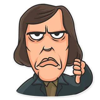 👎 02823280 Pulgar Abajo, No me gusta, Crítica, Negativo, Dibujo animado telegram sticker