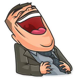 😆 b176be91 riendo, hombre, dibujos animados, alegre, humor telegram sticker