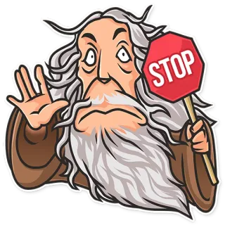 ⛔ e444f787 STOP Señal de stop, Mago, Dibujo animado, Advertencia telegram sticker