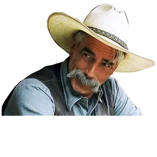 😏 186089d2 Sam Elliott koboi, topi, kumis, aktor, western telegram sticker