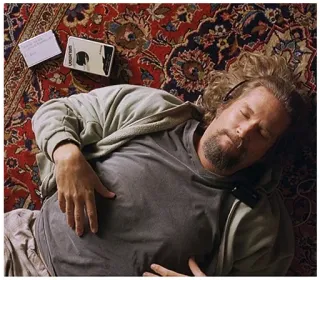 🎧 5553a5cf The Dude The Big Lebowski The Big Lebowski, The Dude, Jeff Bridges, film, klasik kultus, komedi telegram sticker