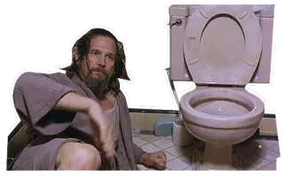 💩 a494e9c6 The Dude The Big Lebowski The Dude, Jeff Bridges, The Big Lebowski, Komedi, Toilet telegram sticker