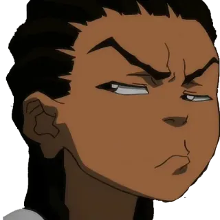 😒 2d9735d5 Huey Freeman The Boondocks 만화, 휴이, 프리먼, 진지한, 화난 telegram sticker