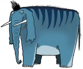 🐘 02c2c45b elephant, blue, animal, cartoon telegram sticker