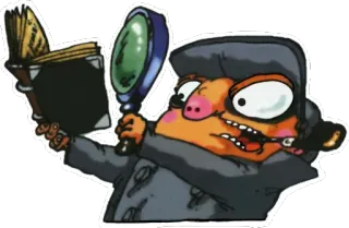 🔍 29c39510 detective, magnifying glass, book, investigation, cartoon, mystery telegram sticker