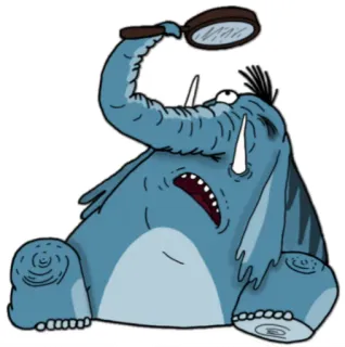 🔎 2d2b5d27 elephant, magnifying glass, cartoon, animal, detective telegram sticker