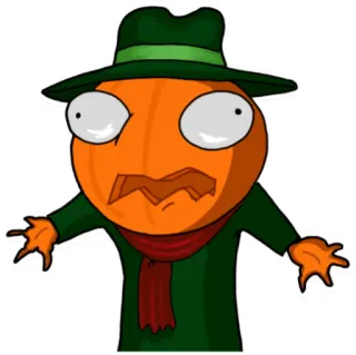 🎃 927768f5 cartoon, orange, scared, upset telegram sticker