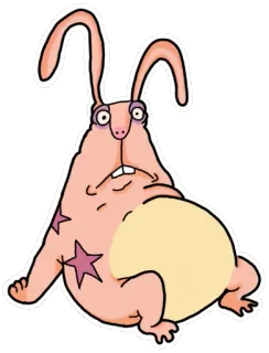 😕 9c158f6f bunny, rabbit, cartoon, animal, stars, funny telegram sticker