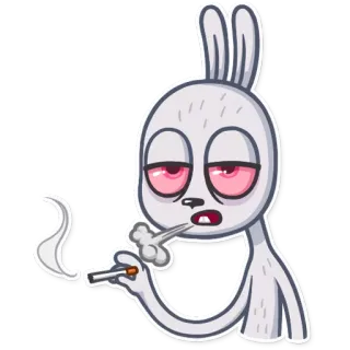 🚬 3df95b57 lapin, fumer, drogue, marijuana, défoncé, dessin animé telegram sticker