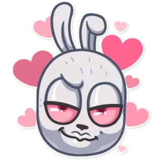 ❤ 5639b13e stoner, weed, lapin, cœurs, drogue, défoncé, dessin animé, cartoon telegram sticker