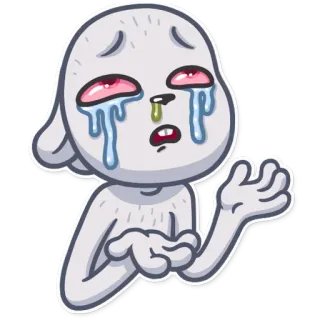 😭 bda3ea15 pleurer, triste, larmoyant, contrarié, déçu, dessin animé, autocollant telegram sticker