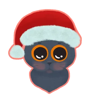 🎅 80d10eb1 gato, gatinho, animal, natal, gorro de Papai Noel, feriado, fofo telegram sticker