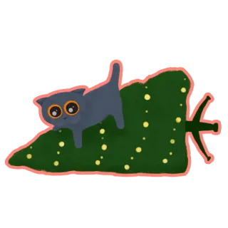 🎄 eb6e1360 gato, árvore de Natal, animal, fofo, adesivo telegram sticker